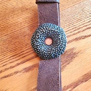 Women's real leather brown belt